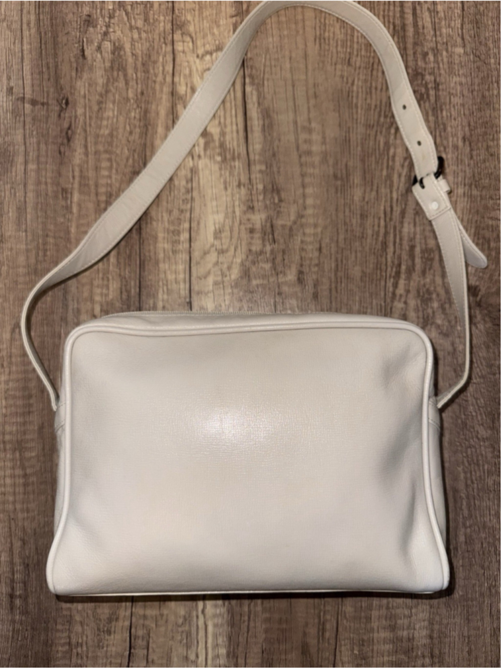 Vintage Yves Saint Laurent YSL White Leather Shoulder Bag Mod Minimalist Luxury - Picture 3 of 14